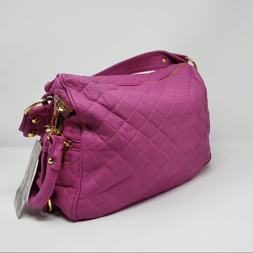 NWT Gorgeous Soft Pink Leather Quilted Handbag - Picture 2 of 6